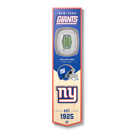 New York Giants 8x32 3D Stadium Banner