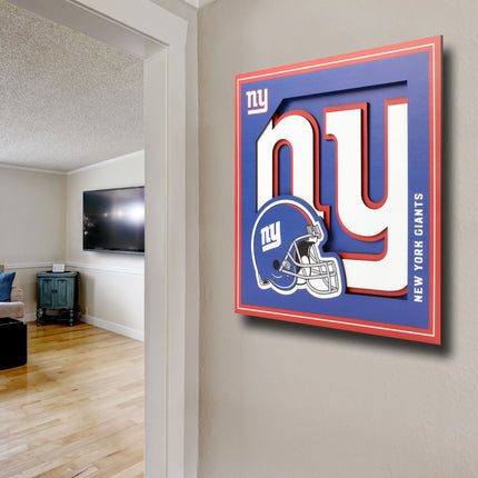 New York Giants 3D Logo Series Wall Art - 12x12