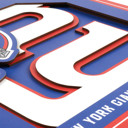 New York Giants 3D Logo Series Wall Art - 12x12