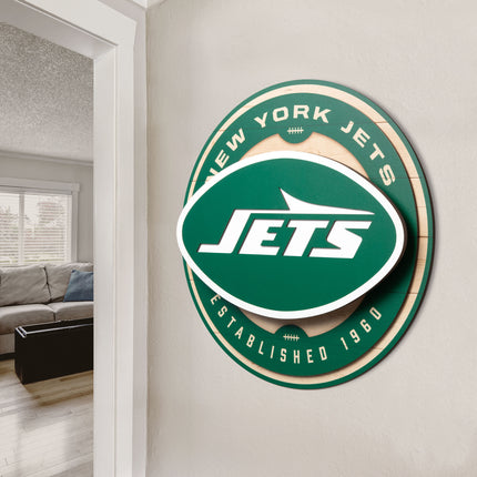New York Jets 3DX Circle Backer Wall Art