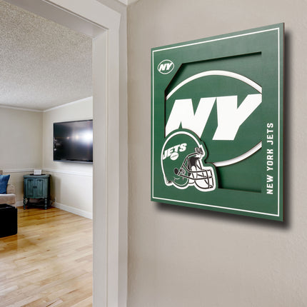New York Jets 3D Logo Series Wall Art - 12x12