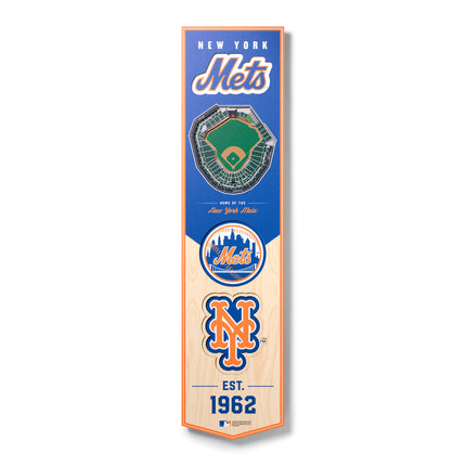 New York Mets 8x32 3D Stadium Banner