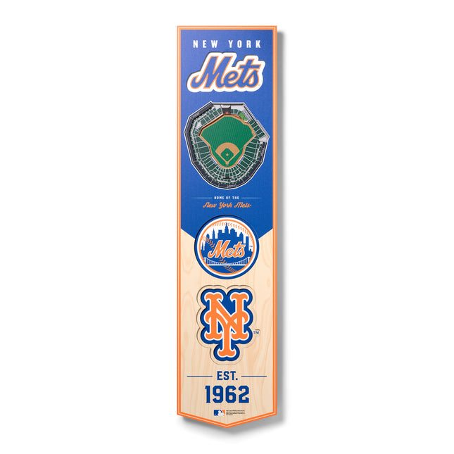 New York Mets 8x32 3D Stadium Banner