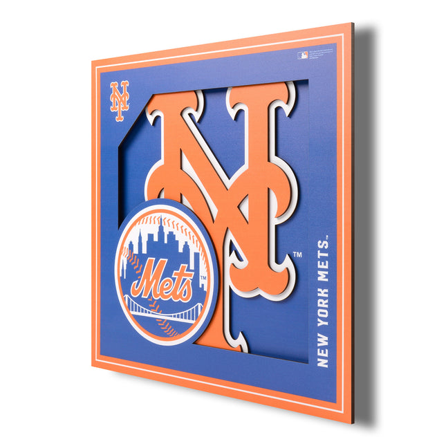 New York Mets 3D Logo Series Wall Art - 12x12
