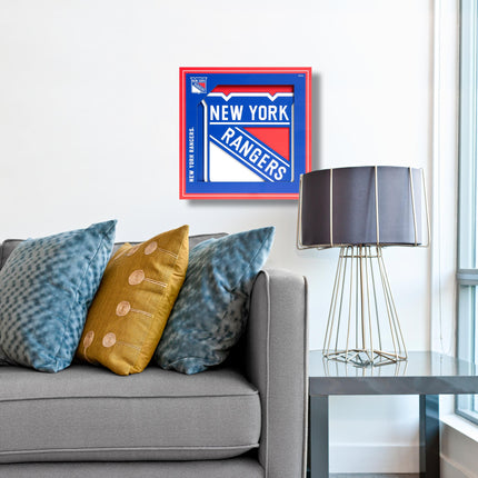New York Rangers 3D Logo Series Wall Art - 12x12