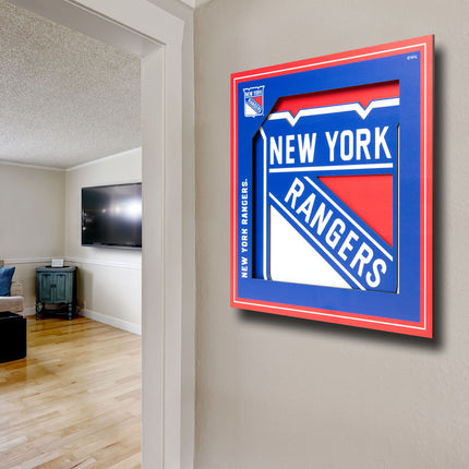 New York Rangers 3D Logo Series Wall Art - 12x12