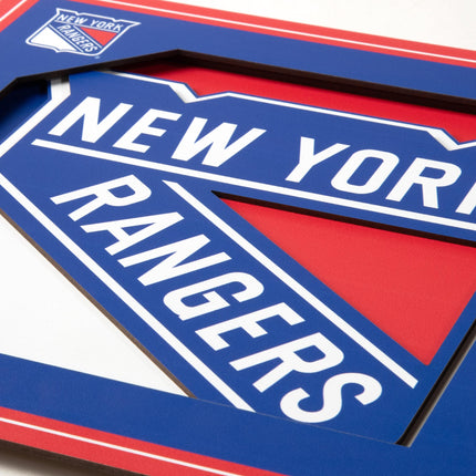 New York Rangers 3D Logo Series Wall Art - 12x12