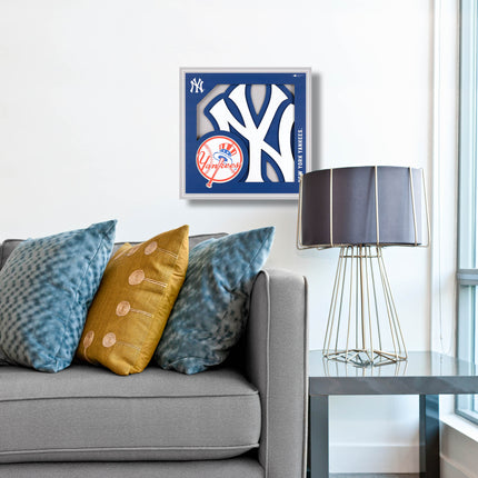 New York Yankees 3D Logo Series Wall Art - 12x12