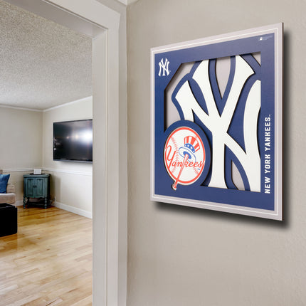 New York Yankees 3D Logo Series Wall Art - 12x12