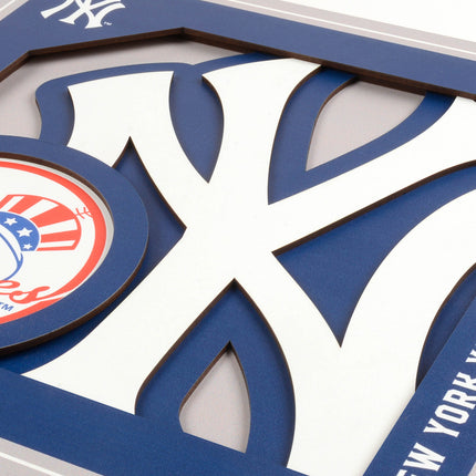 New York Yankees 3D Logo Series Wall Art - 12x12