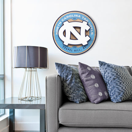 North Carolina Tar Heels 3DX Circle Backer Wall Art