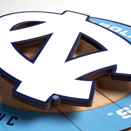 North Carolina Tar Heels 3DX Circle Backer Wall Art