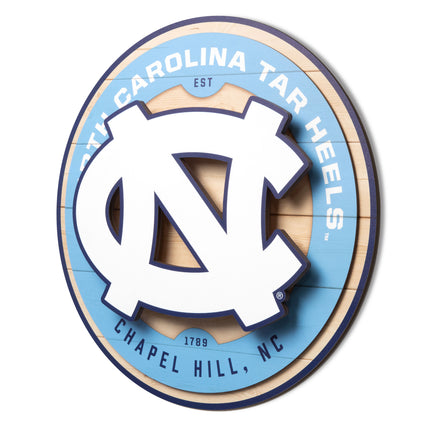 North Carolina Tar Heels 3DX Circle Backer Wall Art