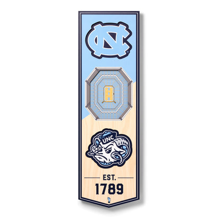 North Carolina Tar Heels 3D Stadium 6x19 Banners