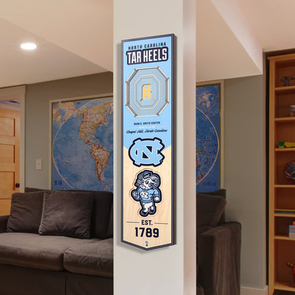 North Carolina Tar Heels 8x32 3D Stadium Banner