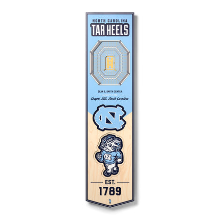 North Carolina Tar Heels 8x32 3D Stadium Banner