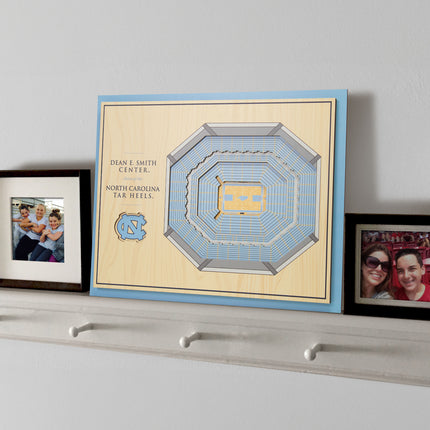 North Carolina Tar Heels 5-Layer 3D StadiumView Wall Art