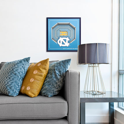 North Carolina Tar Heels 3D StadiumView Wall Art 12x12