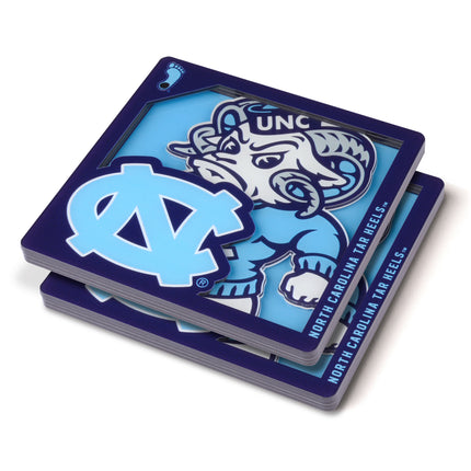 North Carolina Tar Heels 3D Logo Series Coasters