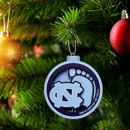 North Carolina Tar Heels 3D Logo Series Ornament