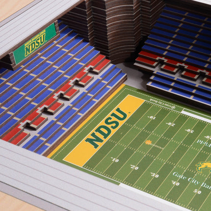 North Dakota State Bison 25-Layer StadiumViews 3D Wall Art