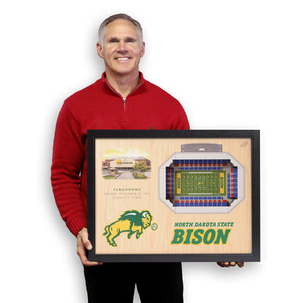 North Dakota State Bison 25-Layer StadiumViews 3D Wall Art