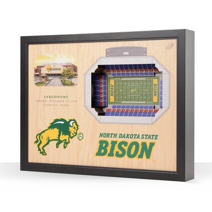 North Dakota State Bison 25-Layer StadiumViews 3D Wall Art