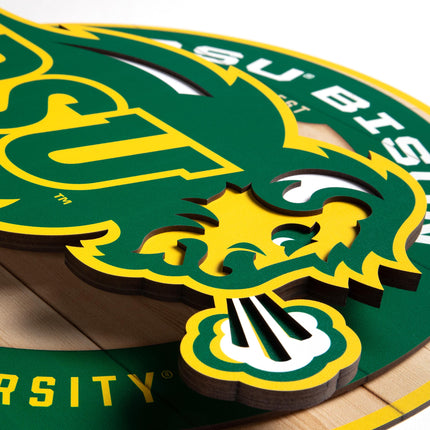 North Dakota State Bison 3DX Circle Backer Wall Art