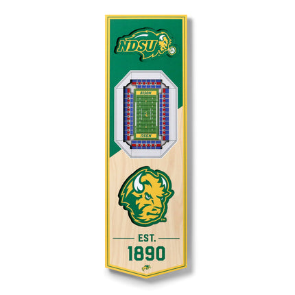 North Dakota State Bison 3D Stadium 6x19 Banners