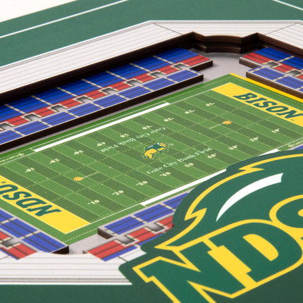 North Dakota State Bison 3D StadiumView Wall Art 12x12
