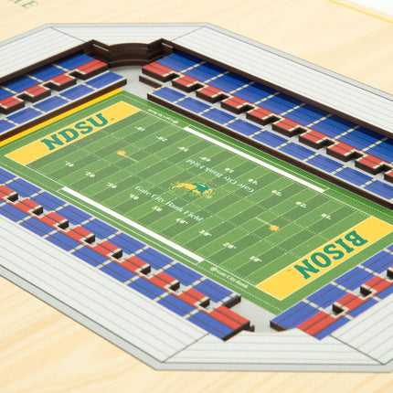 North Dakota State Bison 5-Layer 3D StadiumView Wall Art