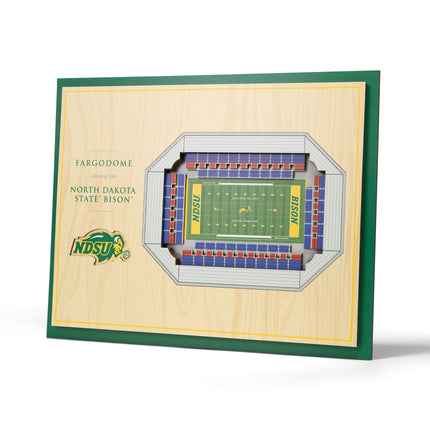 North Dakota State Bison 5-Layer 3D StadiumView Wall Art