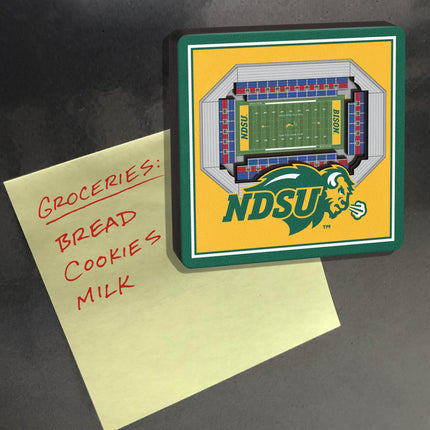 North Dakota State Bison 3D StadiumView Magnets