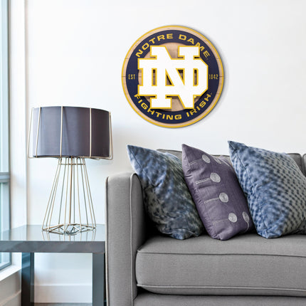 Notre Dame Fighting Irish 3DX Circle Backer Wall Art