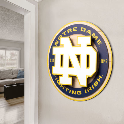 Notre Dame Fighting Irish 3DX Circle Backer Wall Art