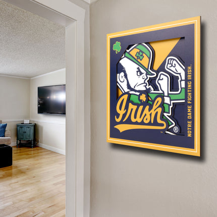 Notre Dame Fighting Irish 3D Logo Series Wall Art - 12x12