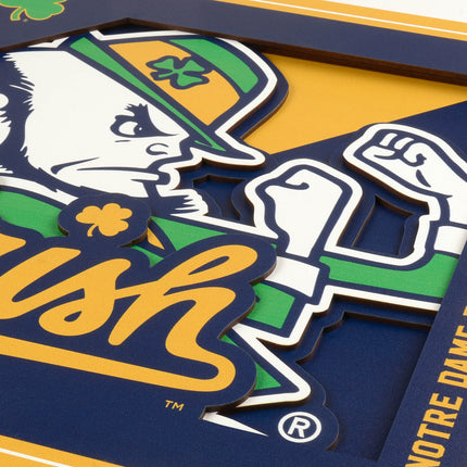 Notre Dame Fighting Irish 3D Logo Series Wall Art - 12x12