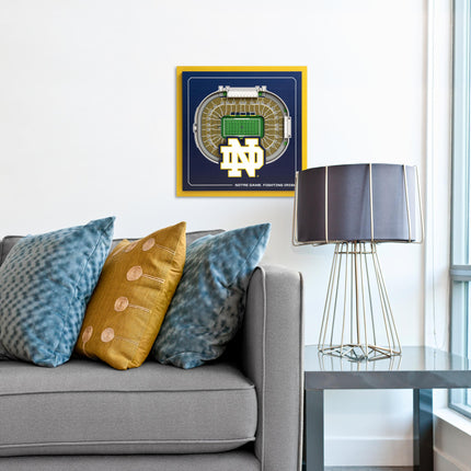 Notre Dame Fighting Irish 3D StadiumView Wall Art 12x12