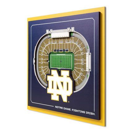 Notre Dame Fighting Irish 3D StadiumView Wall Art 12x12