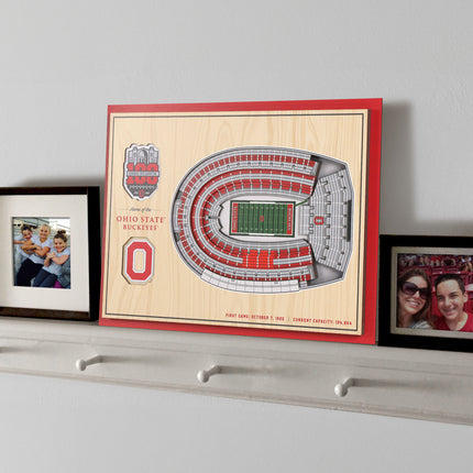 Ohio State Buckeyes 5-Layer 3D StadiumView Wall Art