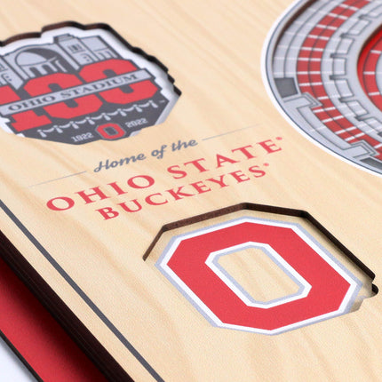 Ohio State Buckeyes 5-Layer 3D StadiumView Wall Art
