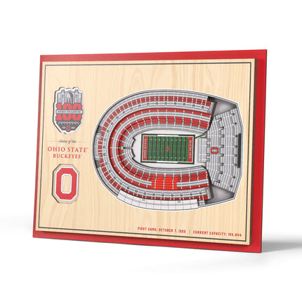 Ohio State Buckeyes 5-Layer 3D StadiumView Wall Art