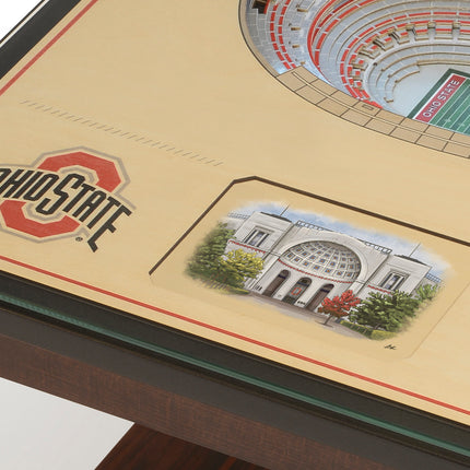 Ohio State Buckeyes 25-Layer StadiumView End Table