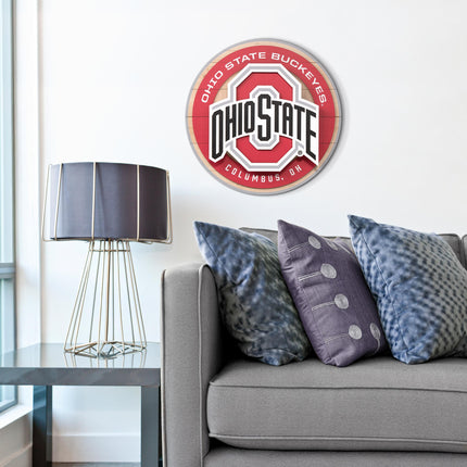 Ohio State Buckeyes 3DX Circle Backer Wall Art