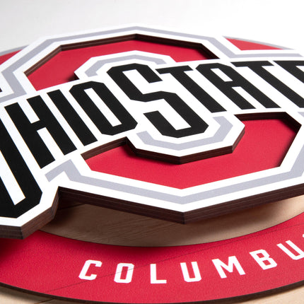 Ohio State Buckeyes 3DX Circle Backer Wall Art