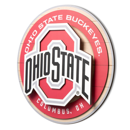 Ohio State Buckeyes 3DX Circle Backer Wall Art