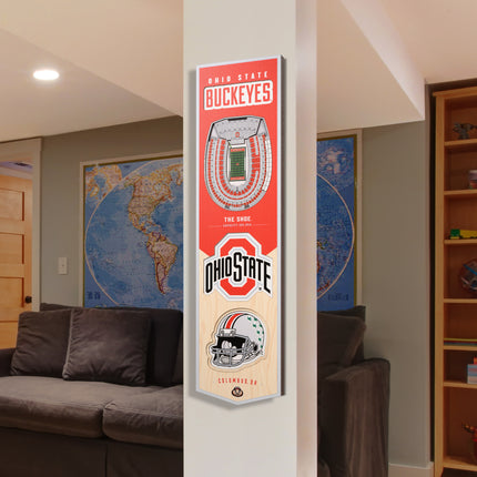 Ohio State Buckeyes 8x32 3D Stadium Banner