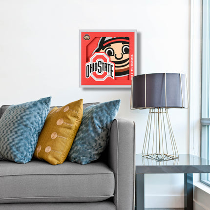 Ohio State Buckeyes 3D Logo Series Wall Art - 12x12