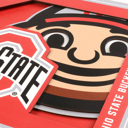 Ohio State Buckeyes 3D Logo Series Wall Art - 12x12