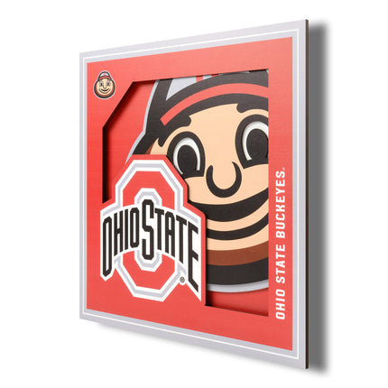 Ohio State Buckeyes 3D Logo Series Wall Art - 12x12